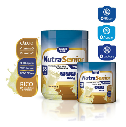 Nutra Senior 50+ Premium 400g - Zero Lactose E Zero Açúcar
