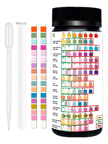 Juego De Prueba De Agua De 100 Uds., Tiras De Prueba De Ph