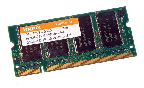 Memoria Sodimm Notebook 256mb Ddr 333mhz Pc2700s