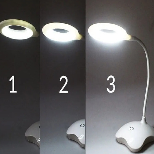 Luminaria Mesa Flexivel Touch Sem Fio 3 Níveis Luz 14 Led
