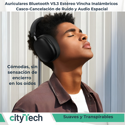Auriculares Bluetooth V5.3 Estéreo Vincha Inalámbricos Casco Azul