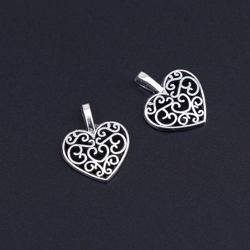 Colgantes Retro Con Forma De Corazón Hueco, 100 Unidades, Cr