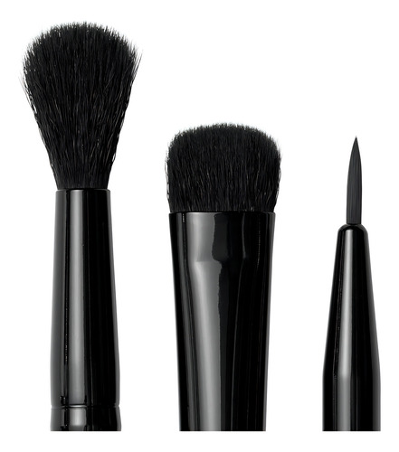 Elf Budge Brush Trio De Brochas Aplicar, Difuminar, Delinear Color Negro