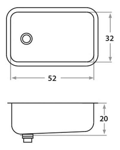 Imagen 2 de 2 de Bacha Cocina Simple Mi Pileta 403e Encastre 52x32x19 304