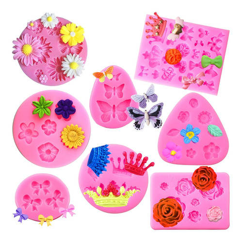 8 Forma Para Fondant Diseño De Mariposa Flor Fondant 