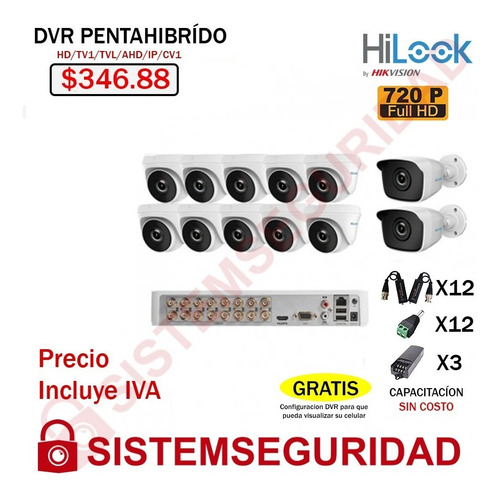 Imagen 9 de 10 de Kit 2 6 8 16 Camaras Seguridad Cctv Hd 720p 1080p Hilook