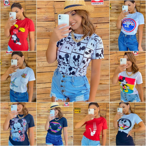 T-shirt, Camisetas, Lindas, Kit Com 10 Peças 