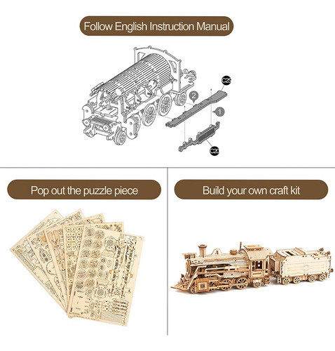 Puzle De Vehículos 3d Con Kits De Maquetas De Trenes Mecánic