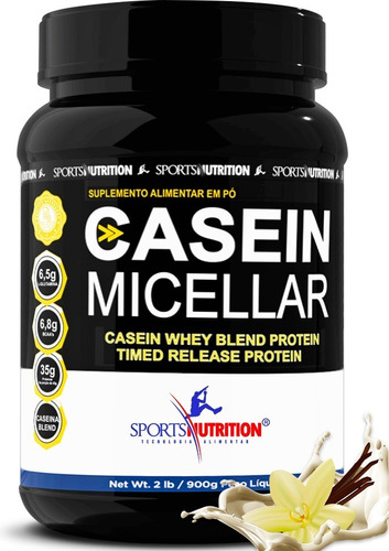 Caseina Micellar 900g Sabor Baunilha - Proteína Time Release Com 35g De Proteína Por Dose