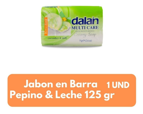 Imagen 1 de 4 de Jabón En Barra Dalan Pepino & Milk Bulto De 72 Und 125g C/u 