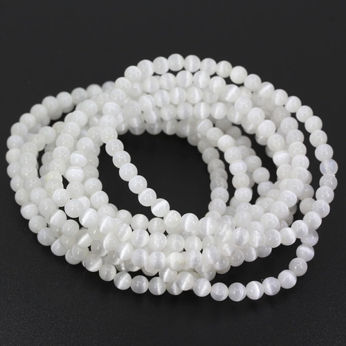 Pulsera Elástica De Cristal De Piedra Con Cuentas Redondas D