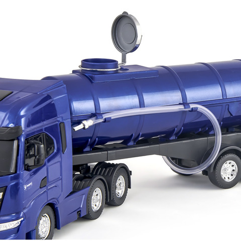 Caminhão Miniatura Réplica Iveco S-way Rodotrem Tanque 1/30 Cor Azul-escuro