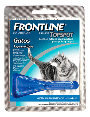 Frontline - Pipeta Gatos 0.5 Ml Antiparasitario 