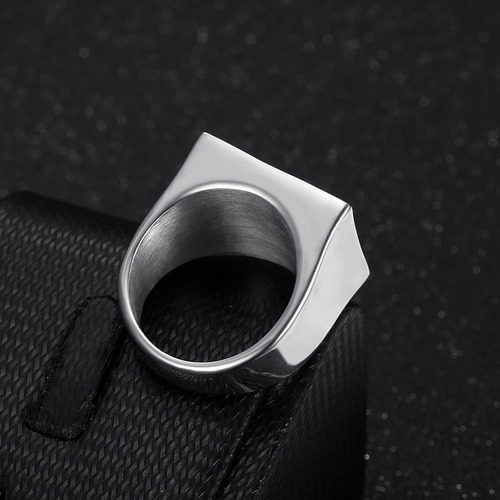 Anillo Sello Jesus Ultima Cena Diamante Ice Bling Acero Plateado 18,5mm