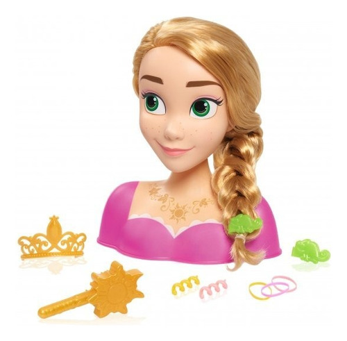 Princesa Rapunzel Cabeza Para Peinar 10 Accesorios Disney