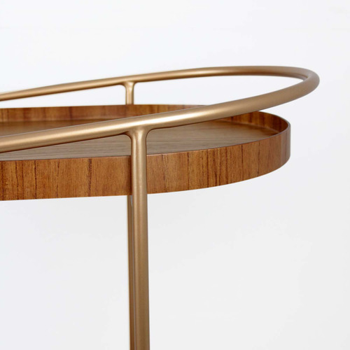 Carrinho Para Servir E Bar Bebidas Decorativo Oval Moderno
