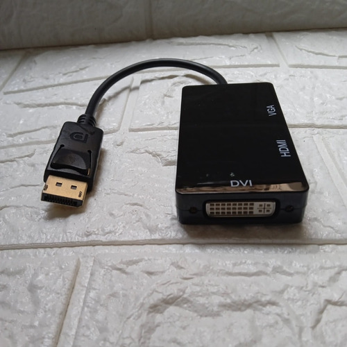 Adaptador Displayport Dp A Vga Hdmi Dvi 3 En 1 Laptop Pc