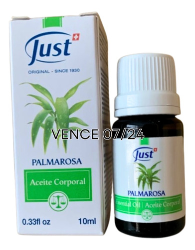 Aceite De Palmarosa Just 10ml + Muestras De Regalo