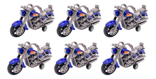 Moto Azul Brinquedo Infantil Para Presentear Kit 6 Unidades