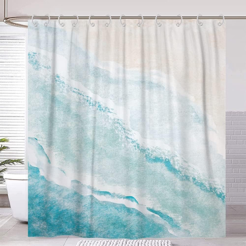 Cortina De Ducha De Playa, Cortina De Baño Con Tema De Playa