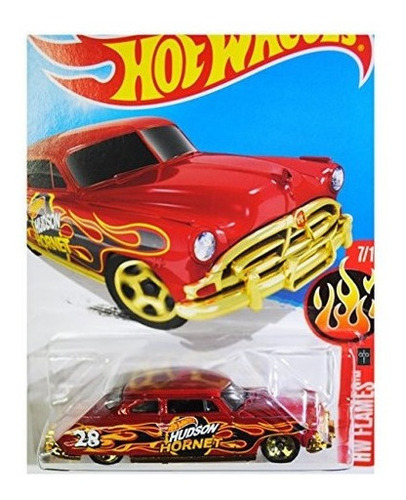 Hot Wheels, 2016 Hw Flames, '52 Hudson Hornet [rojo]