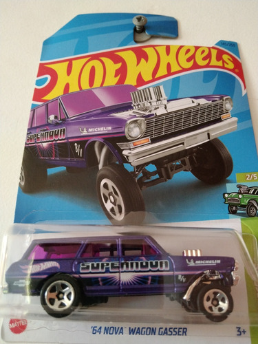 Carro Colección Hot Wheels 64 Nova Wagon Gasser Mattel 