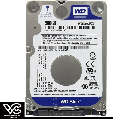 Imagen 3 de 3 de Disco Duro 500gb Laptop 2,5 Pc Play Wii Dvr Valeroconceptos
