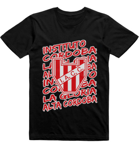 Remera Infantil Puro Algodon Negra Instituto De Cordoba