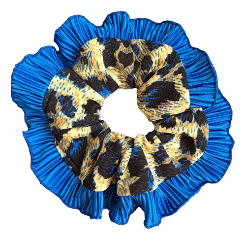 Rumbas Bambas Scrunchies Xl Color Azul Centro Animal Print 