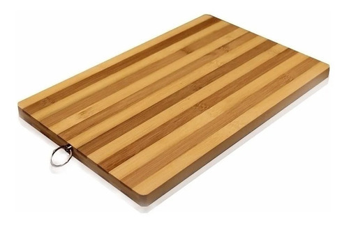 Tabla Para Picar Asado Madera Bambu 38x28cm Picada Bandeja Rayada