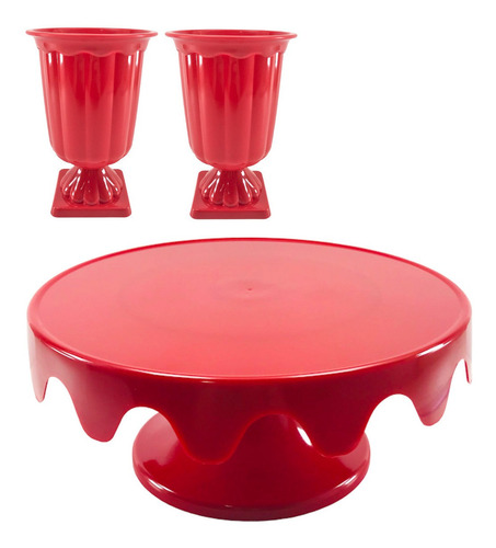 Kit Boleira 28cm + 2 Vasos Grego Decoração Festa