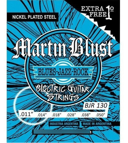 Cuerdas Encordado 011 Guitarra Eléctrica Martin Blust 130