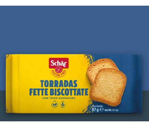 Kit 3 Torradas Sem Glúten E Sem Lactose Vegana 87g Schar