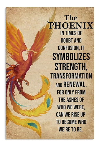 Cartel De Metal Clásico De Estaño The Phoenix In Times Of Do