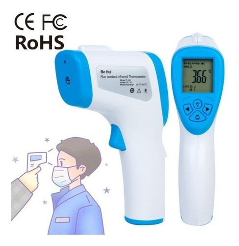 Imagen 6 de 9 de Termómetro Laser Infrarrojo Para Humanos A Distancia Bo Hui