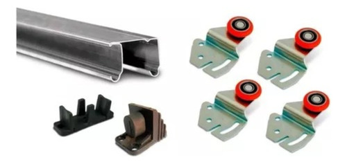 Correderas Para Muebles Kit Closet 120 U20 Guia Piso + Tope