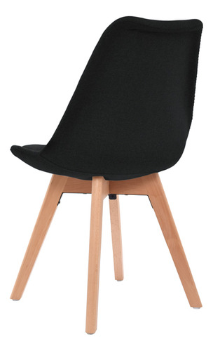 Silla Diseño Ghost Negra Estr. Madera Color de la estructura de la silla Marrón claro Color del asiento Negro