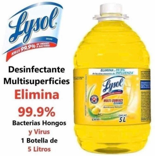 Lysol Desinfectante Liquido Limpiador 5 L Elimina 99% Virus