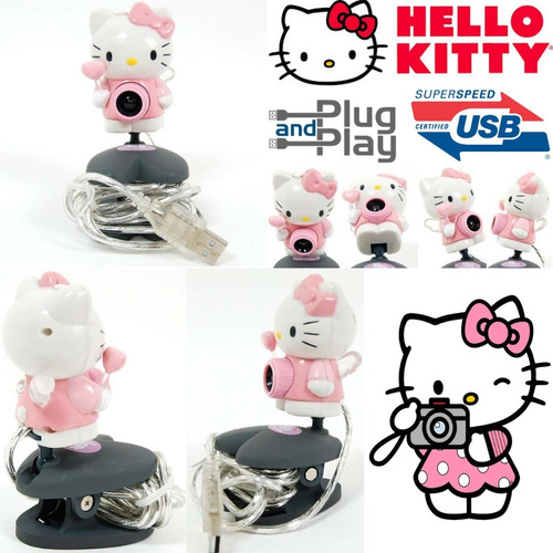 Cámara Webcam Hello Kitty De Pc Puerto Usb Plug And Play