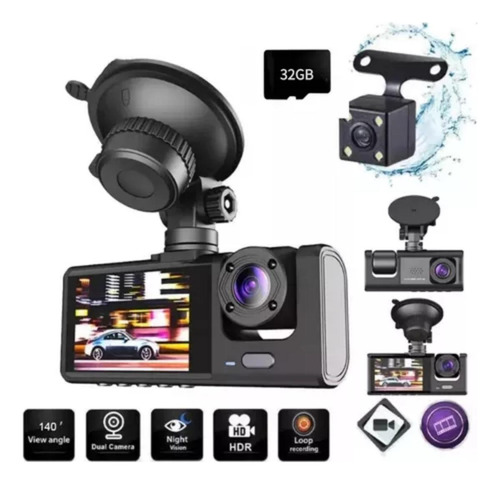 Cámara Para Automovli 3 1080p Con 32 Gb Tarjeta Memoria Dash