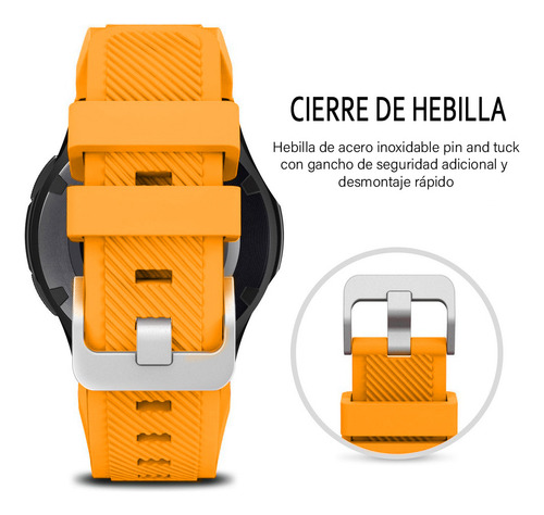 Correa 22mm Deportiva Texturizada Para Binden Era Hit Naranja Claro 2.2 Cm