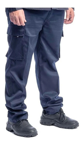 Pantalón De Trabajo Cargo Industrial Azul - T