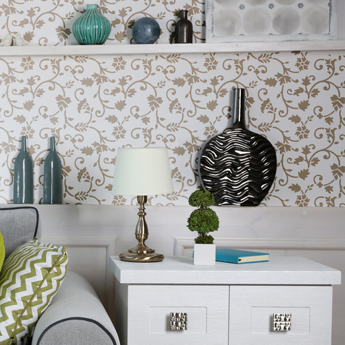 Plantilla Decorativa Spring 60x65 Stencil Pintar Pared Tapiz Blanco Transparente