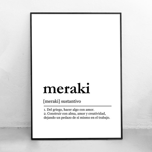 Lámina Cuadro Imprimible Definición Meraki - Definiciones