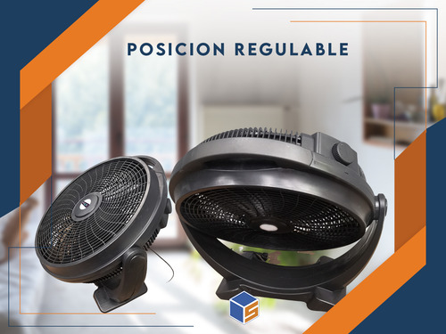 Ventilador De Piso Semi Industrial Turbo Negro Con 5 Palas