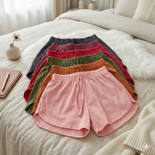 Kit 5 Shorts Feminino Canelado Não Marca Não Transparente