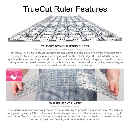 Conjunto De Cortador Rotativo De Truecut-3 Ítems: Regla De Y