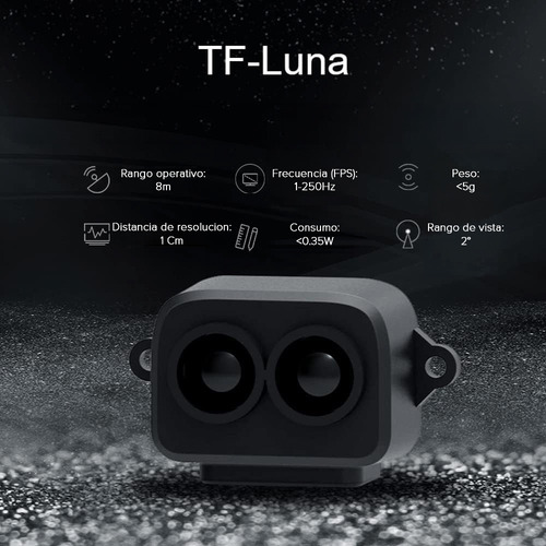 Tf-luna Sensor De Distancia Resolución Lidar 0.2-8m Uart I2c