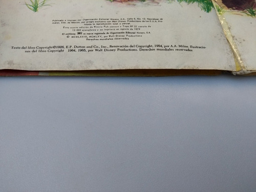 Antigüo Cuento Winnie Puh Conoce A Topo 1979 De Colección (Usado)