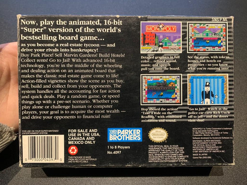 Monopoly Super Nintendo Snes Caja Sola #2 (Usado)